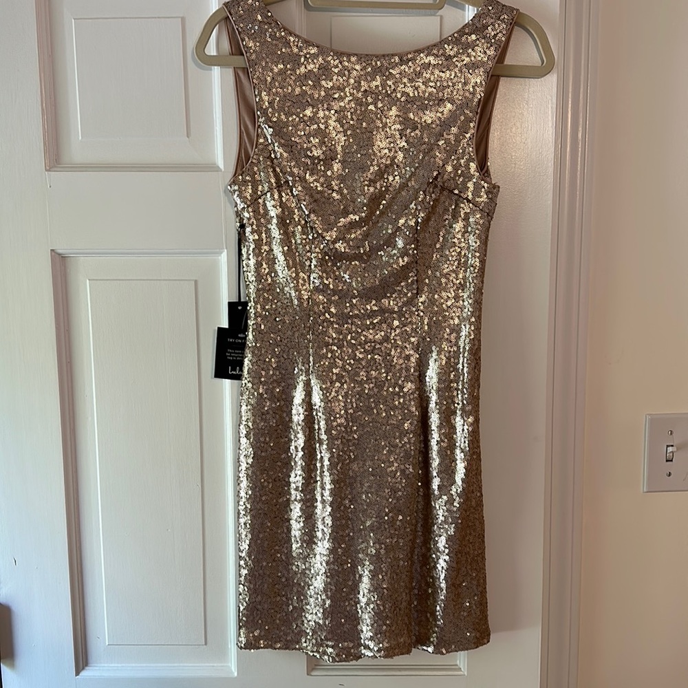 Gold sparkly mini dress